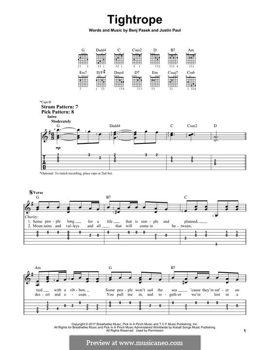 Tightrope (from The Greatest Showman): Para guitarra com guia by Justin Paul, Benj Pasek