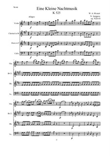 Allegro: For quartet instruments by Wolfgang Amadeus Mozart