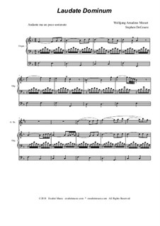Vesperae solennes de confessore, K.339: Laudate Dominum, duet for soprano and alto saxophone - organ accompaniment by Wolfgang Amadeus Mozart