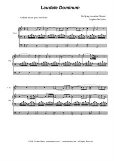 Vesperae solennes de confessore, K.339: Laudate Dominum, duet for soprano and tenor saxophone - organ accompaniment by Wolfgang Amadeus Mozart
