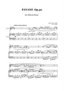 Pavane, Op.50: para flauta e piano by Gabriel Fauré