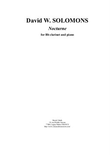 Nocturne: For Bb clarinet and piano by David W Solomons