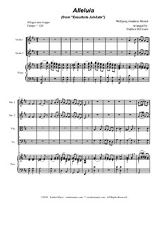 Exsultate, jubilate, K.165: Alleluia, for string quartet by Wolfgang Amadeus Mozart