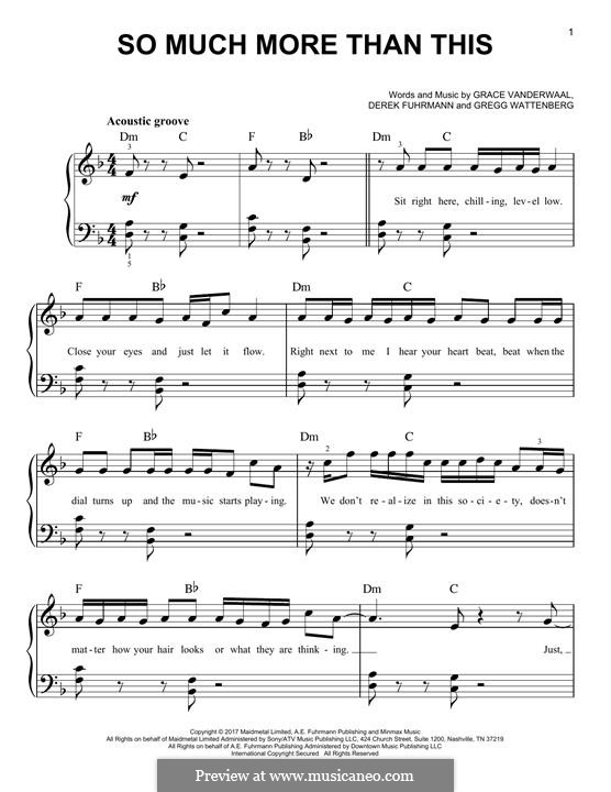So Much More Than This: Para Piano by Gregg Wattenberg, Grace VanderWaal, Mike Adubato