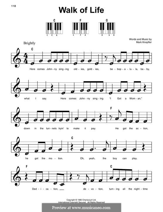 Walk of Life (Dire Straits): Para Piano by Mark Knopfler