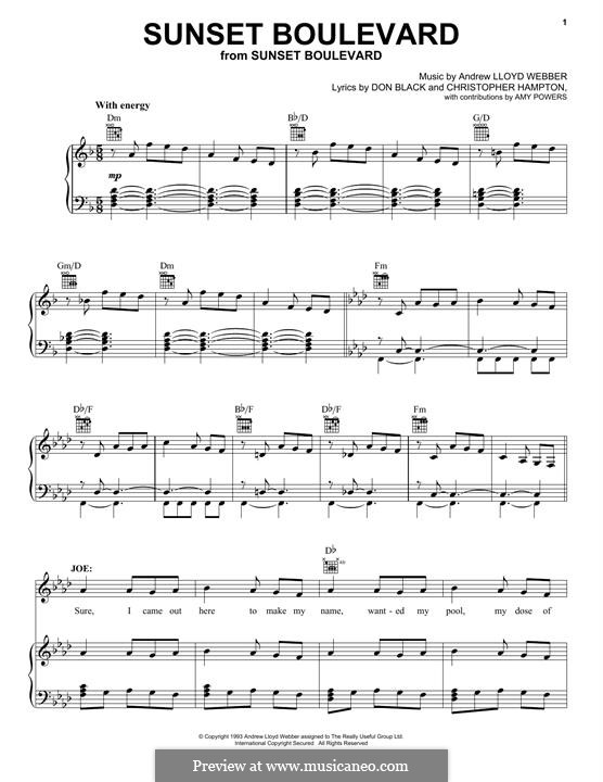 Sunset Boulevard: Para vocais e piano (ou Guitarra) by Andrew Lloyd Webber