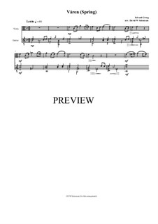 Two Elegiac Melodies, Op.34: No.2 Våren (Spring), for viola and guitar by Edvard Grieg