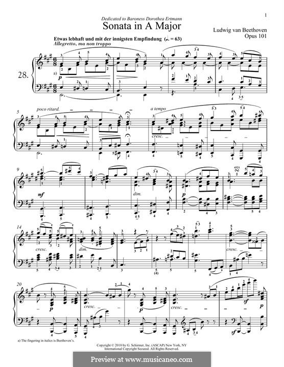 Sonata for Piano No.28, Op.101: para um único musico (Editado por H. Bulow) by Ludwig van Beethoven