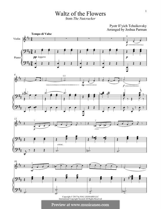 No.8 Waltz of the Flowers: para violino by Pyotr Tchaikovsky