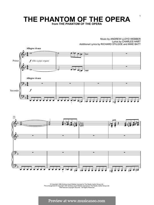 The Phantom of the Opera: Para Piano by Andrew Lloyd Webber