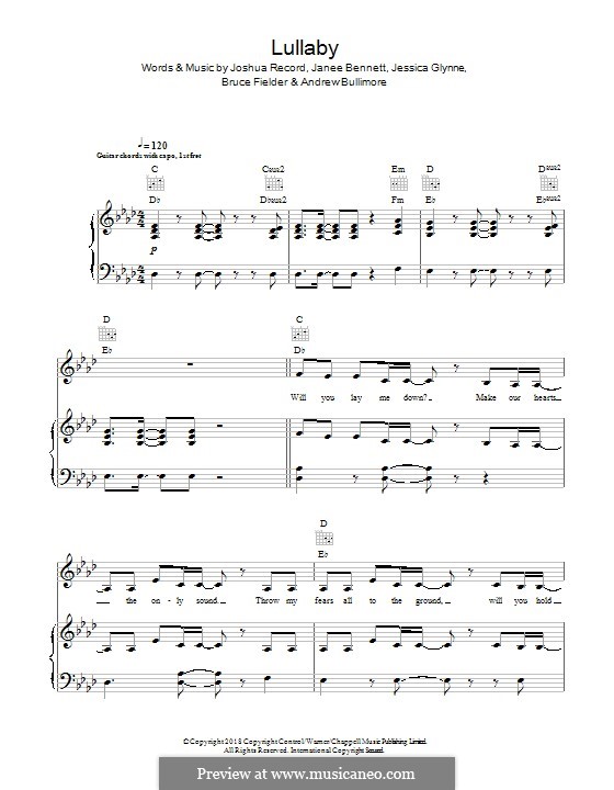 Lullaby (Sigala feat. Paloma Faith): Para vocais e piano (ou Guitarra) by Joshua Record, Jess Glynne, Janee Bennett, Bruce Fielder, Andrew Bullimore