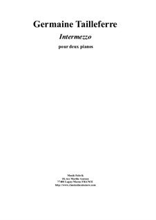 Intermezzo for two pianos: Intermezzo for two pianos by Germaine Tailleferre