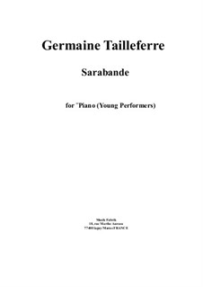 Sarabande: Para Piano by Germaine Tailleferre