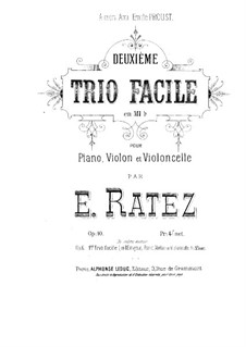 Piano Trio No.2 in E Flat Major, Op.10: Partitura completa by Emile Pierre Ratez