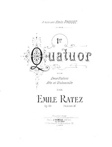 String Quartet No.1 in A Major, Op.20: violino parte I by Emile Pierre Ratez