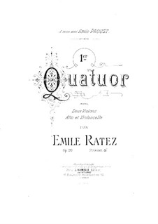 String Quartet No.1 in A Major, Op.20: parte viola by Emile Pierre Ratez