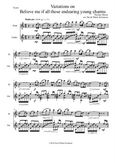 Believe Me, if All Those Endearing Young Charms: Variations, for flute and guitar by Thomas Moore