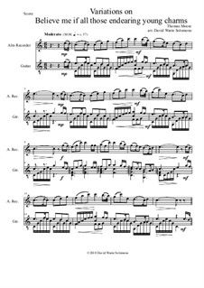 Believe Me, if All Those Endearing Young Charms: Variations, for alto recorder and guitar by Thomas Moore