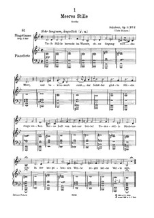 Meeres Stille (Calm at Sea), D.216 Op.3 No.2: para voz baixa e piano by Franz Schubert