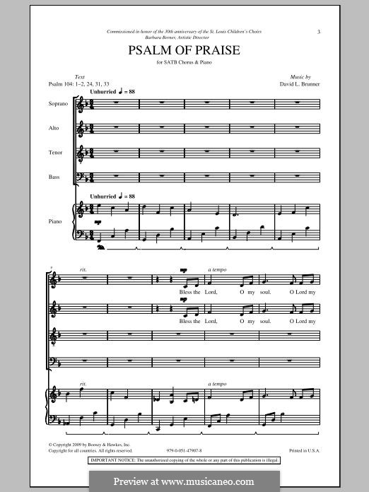 Psalm of Praise: para coro misto by David L. Brunner