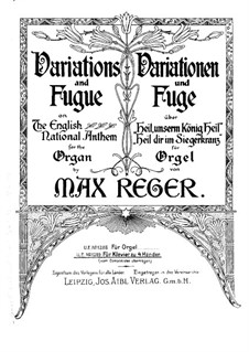Variations and Fugue on 'God Save the King': para piano de quadro mãos by Max Reger