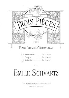 Aubade for Violin, Cello and Piano: partitura completa by Émile Schvartz