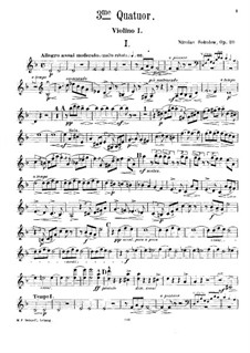 String Quartet No.3 in D Minor, Op.20: violino parte I by Nikolay Sokolov