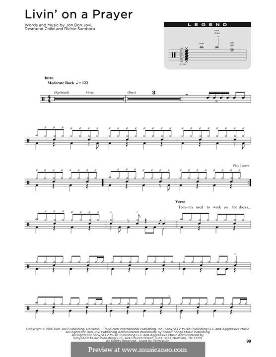 Instrumental version: Drum set by Desmond Child, Jon Bon Jovi, Richie Sambora