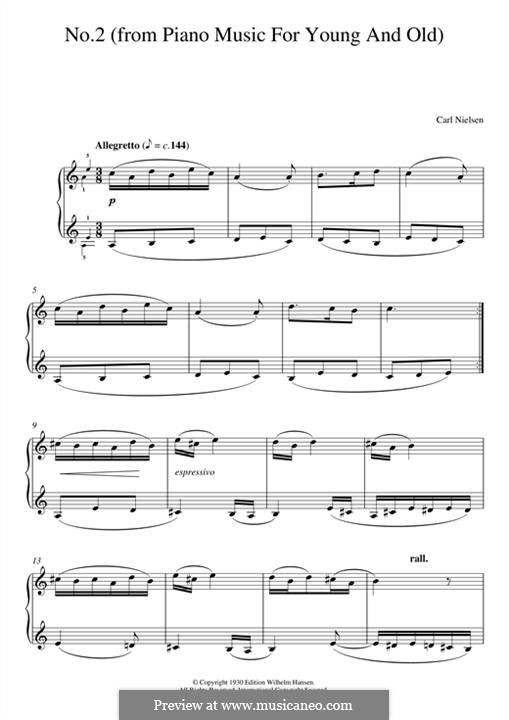Piano Music for Young and Old: No.2 by Carl Nielsen