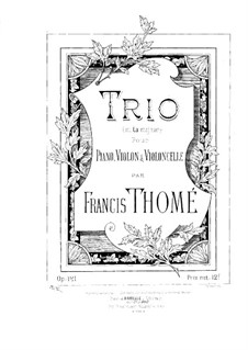 Piano Trio in A Major, Op.121: Partitura completa by Francis Thomé