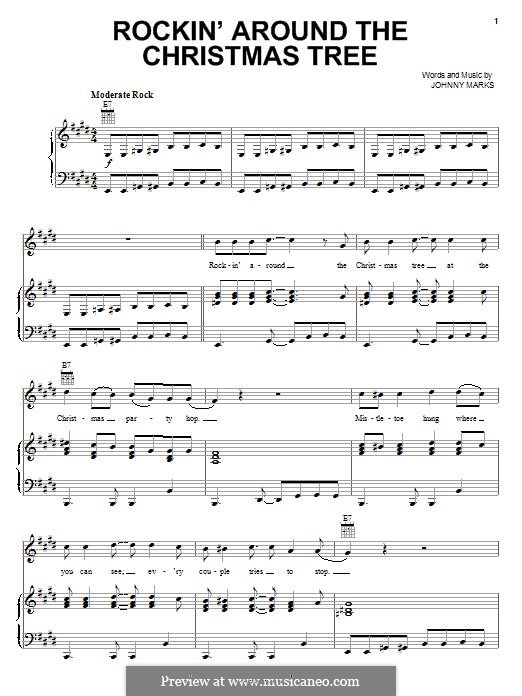 Rockin' Around the Christmas Tree: Para vocais e piano (ou Guitarra) by Johnny Marks