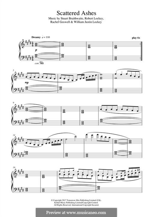 Scattered Ashes (Orchestral Variation): Para Piano by Stuart Braithwaite, Rachel Goswell, Robert Lockey, William Justin Lockey