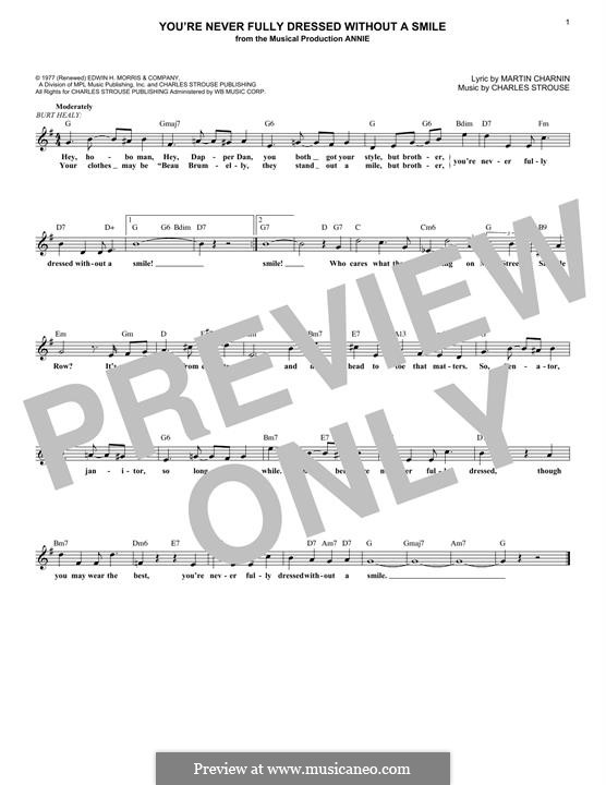 You're Never Fully Dressed without a Smile: melodia by Charles Strouse