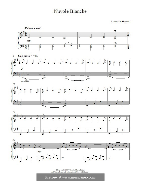partitura nuvole bianche para piano partitura nuvole bianche para piano