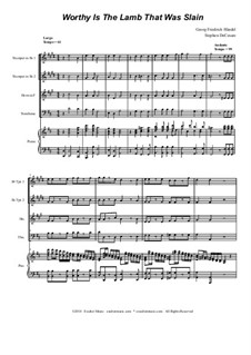No.53 Worthy is the Lamb: para quarteto de bronze by Georg Friedrich Händel