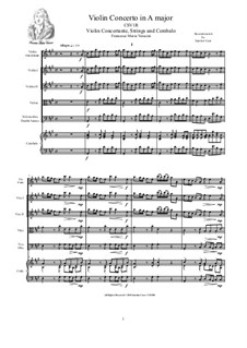 Violin Concerto in A major for Violin, Strings and Cembalo, CSV1R: Violin Concerto in A major for Violin, Strings and Cembalo by Francesco Maria Veracini