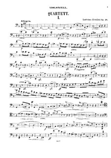 String Quartet in F Major, Op.28: parte violoncelo by Władysław Żeleński