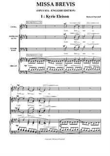 Missa Brevis: English edition, Op.83A by Richard Pantcheff