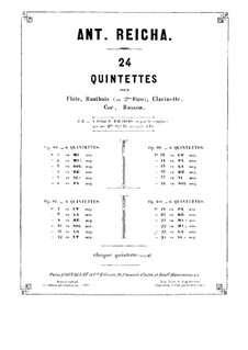 Woodwind Quintet in D Major, Op.99 No.4: parte Oboe by Anton Reicha
