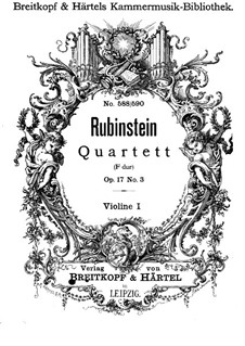 Quartet for Strings No.3 in F Major, Op.17 No.3: violino parte I by Anton Rubinstein