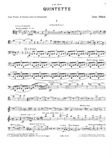 Quintet for Strings and Piano in C Major: parte violoncelo by Jean Cras