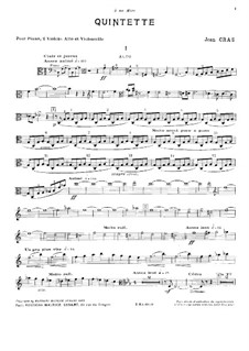 Quintet for Strings and Piano in C Major: parte viola by Jean Cras