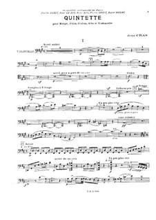 Quintet for Flute, Strings and Harp (or Piano): parte violoncelo by Jean Cras
