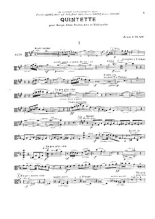 Quintet for Flute, Strings and Harp (or Piano): parte viola by Jean Cras