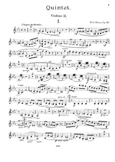 Quintet for Horn (or Viola) and Strings in E Flat Major, Op.49: violino parte II by Emil Kreuz