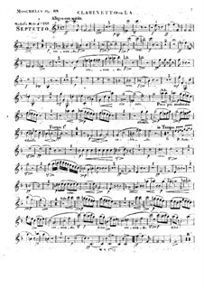 Septet for Violin, Viola, Cello, Clarinet, French Horn, Double Bass and Piano, Op.88: parte clarinete by Ignaz Moscheles