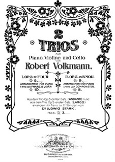 Piano Trio No.2 in B Flat Minor, Op.5: Partitura completa by Robert Volkmann