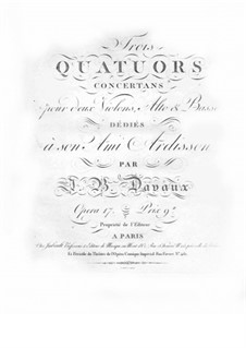 Three String Quartets, Op.17: parte viola by Jean-Baptiste Davaux