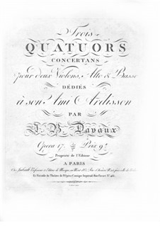 Three String Quartets, Op.17: violino parte I by Jean-Baptiste Davaux
