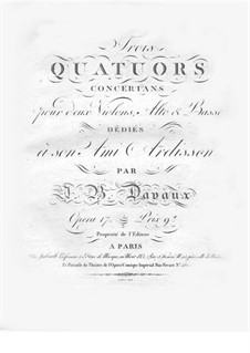 Three String Quartets, Op.17: parte violoncelo by Jean-Baptiste Davaux